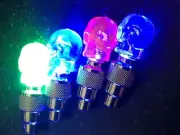 1 INDIVIDUAL SKULL LED CAP bike valve stem flashing Light Bicycle Wheel Tire Car