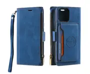 J38 Smartphone Case PU Leather Case Zipper Phone Protector for iPhone 14 Plus 6.7 inch