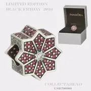 Authentic Pandora Silver Limited Edition Poinsettia Black Friday Bead USB796800