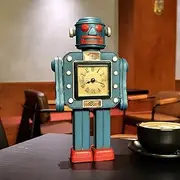 PARSAHO Robot Automatons Vintage Clock Clockwork Mechanical Bot Craft Cartoon Droid Model for Desktop Home Bedroom Office Robot Collection Boys Man Steampunk Festival Surprise Presents