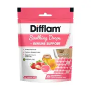 Difflam Soothing Throat Drops + Immune Support - Strawberry X 20