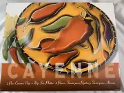 Clay Art South San Francisco "Cayenne" Chip & Dip Platter 2003 Hand Painted