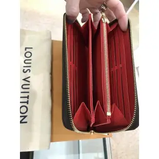 Louis Vuitton LV M41896 ZIPPY 新版經典花紋拉鍊長夾.罌粟紅