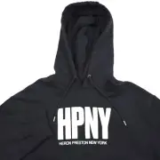 $430 Heron Preston HPNY Black & White Graphic Hoodie Mens Size XL