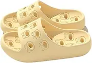 [AWGHZYOEE] Shower Sliders Lovely Cushioned Thick Sole Pillow Slippers for Women House Slides Shower Sandals with Drainage Holes Beach Slippers