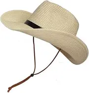 [ROMISBABA] Men Wide Brim Sun Hat Foldable Straw Floppy Hat for Summer Outdoor Activities Lightweight Breathable for Gardening Beach Camping Khaki Color
