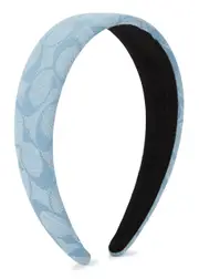 Coach Blue Logo-jacquard Chambray Headband One Size