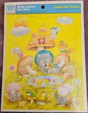 Vintage Whitman 1979 Welcoming The Sun 70's Children's Puzzle 9 Piece Cardboard