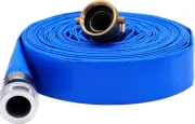 2" X 100′ PVC Lay Flat Water Pump Discharge Hose with Aluminum Pin Lug Fittings,
