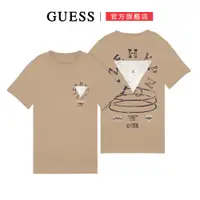 在飛比找蝦皮商城優惠-【GUESS】圓領美式圖騰短袖T恤-卡其