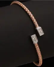 Meshmerise 18K Over Silver 0.16 ct. tw. Diamond Bangle Bracelet