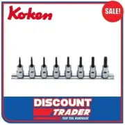 Koken RS3025/8-L50 3/8” Drive 8 Piece TORX® Bit Socket Set T10-T45 Made in Japan