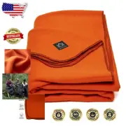 Plush Wool Blanket 64x88in - Perfect for Outdoors, Tailgates & Emergency Kits