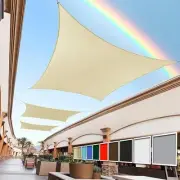 Rectangle Sun Shade Sail Canopy Outdoor Patio Fabric Screen 14' x 20' Beige
