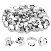 100PCS Locking Pin Back Locking Pin Retainer Buckle, Used for Locking the Back of Metal Pin of Broo Silver