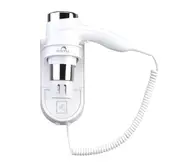 Dolphy 1875W Fast-Drying Wall Mounted Hair Dryer - White, Low Noise & Micro Switch Control