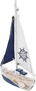 LIFKICH Nautical Sailboat Model Wooden Craft Small Sailing Ship Ornament for Home Decor