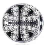 Solid 925 Sterling Silver Petal of Love CZ Charm