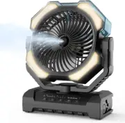 Camping Misting Fan - 30000Mah Portable Battery Powered Fans with 9Oz Water Tank