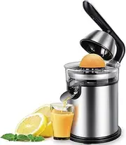 Stainless Steel Slow Masticating Juicer, Lemon Orange Juicer, Juicer Machines, 300W, Auto Shutoff, Pulp Control, for Kitchens, Bars and Restaurants