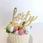 Acrylic Gold 'forty one' Cake Topper