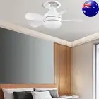 Ceiling Fan with LED Light 10.9 In White Ceiling Fan for Living Room Dining Room