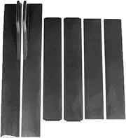 Car Accessories 1Pair 2M Universal Side Skirts Extension Rocker Panels Lip Splitters Compatible for Civic/Benz/BMW ABS Car Exterior(B-Model Carbon Fiber)