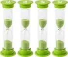 Sand Timer for Kids 5 Minute Set of 4 Hourglass Acrylic Covered Green Classroom