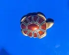 Estee Lauder Solid Perfume Enamel Compact Turtle Bronze/Blue (fragrance unknown)