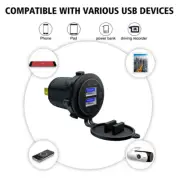 Cigarette Lighter Socket 2 USB Charger Splitter 12V/24V Outlet Power Adapter Car