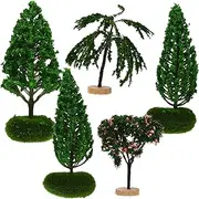 5pcs Miniature Garden Model Tree Mini Trees Miniatures Chic Miniature Plant Fairy Garden Model Tree Outdoor Miniature Tree Decorations Realistic Tree Figure Plastic