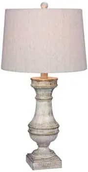 Martin Richard W-6222WH Resin Table Lamp, 29", White