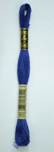 DMC Stranded Cotton #803 Ultra Very Dark Baby Blue Hand Embroidery Floss 8m Skein