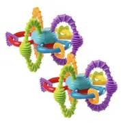 2x Playgro Bend & Twist Teething Baby Rattle Ball Stimulating Fun Toy 6m+