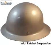MSA Skullgard Full Brim Hard Hat With Ratchet Suspension - Silver