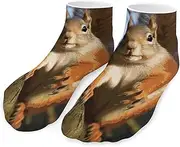 [QMNVBDS] Squirrel Funny Animal Socks Ankle Length Socks Casual Short Socks for Women Men Low Cut Sports Socks Running Socks No Show Socks Ankle Socks Athletic Socks Workout Socks, Style, One Size