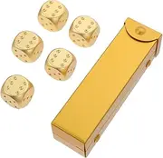 ERINGOGO 1set Aluminium Alloy Dice Small Game Playing Dice Props for Parties Festivals Lightweight Portable