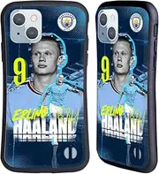 Head Case Designs Officially Licensed Manchester City Man City FC Erling Haaland 2022/23 First Team Hybrid Case Compatible with Apple iPhone 14