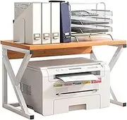 Printer Stand Printer Holder Printer Shelf Desktop Printer Stand for Office Wooden Metal Frame Printer Holder Printer Shelf for Printer Scanner Fax Printer Rack Printer Shelves(A)