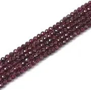 [Justinstones] Natural Garnet 4mm Faceted Round Beads Loose Beads 16 Inch for Jewelry Making Beads