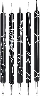 KADS Dot Pen Nail Design Pen/Pointillist Tool 2 Way Dot Stick Nail Deco Pen Nail Art Decoration Pen 5Pcs Set