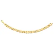 9kt Yellow Gold Silver Infused Curb Bracelet 22cm