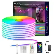 Neon Rope Lights, 65.6FT RGB LED Strip Lights, App Control, IR Remote, Outdoo...