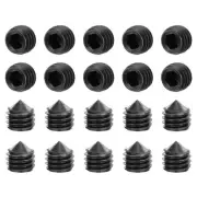 40Pcs Set Screws M5x4mm Carbon Steel Cone Point Hex Socket Grub Screws Black