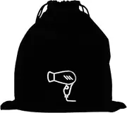 1Pc Black Flannel Drawstring Bag for Hair Dryer Storage and Jewelry Organizer Heatproof Container for Hair Dryer Supplies Versatile and Practical for Travel and Home Use