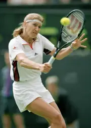 Steffi Graf of Germany at the Wimbledon Lawn Tennis Championships - Old Photo 1