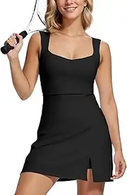 [Wenlia] Tennis Dress for Women with Built in Shorts Womens Athletic Dresses Active Workout Skort Dress with Pockets