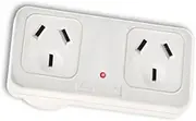 Sansai Horizontal Right Side Powerpoint Double Surge Protector Adaptor/Outlet/AU