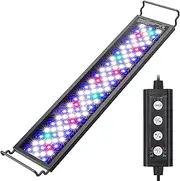 HiTauing Led Aquarium Light, 18W Fish Tank Light with 24/7 Lighting & Adjustable Lighting Time & Light Brightness & Light Color, Aquarium Plant Light with 7 Colors, Ideal Use for 18-24in Fish Tank.