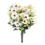 Artificial Flowers 12 Bundles, White Fake Hydrangea Plants for Outdoor